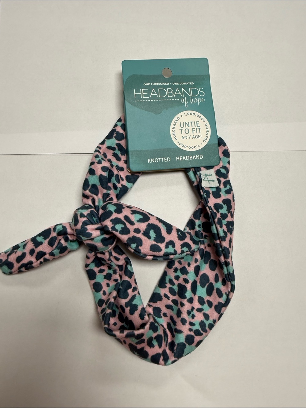 Pink & Teal Headbands of Hope Leopard Knotted Headband